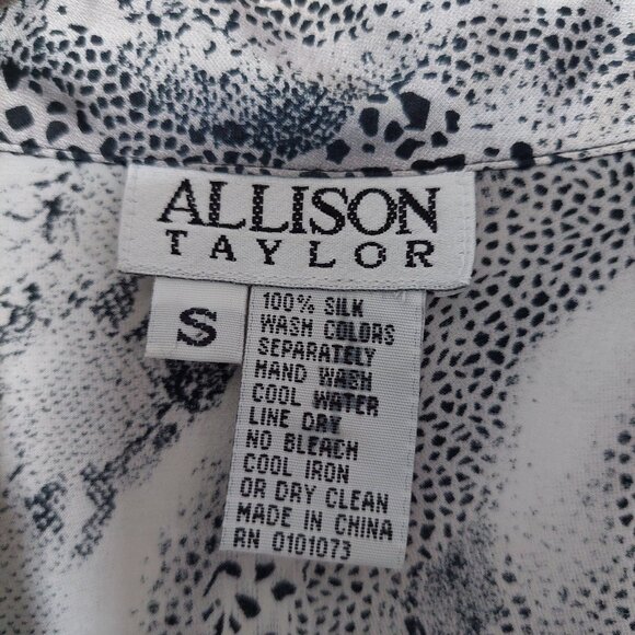 Allison Taylor Snake Print 100% Silk Blouse, Size S - Picture 2 of 7